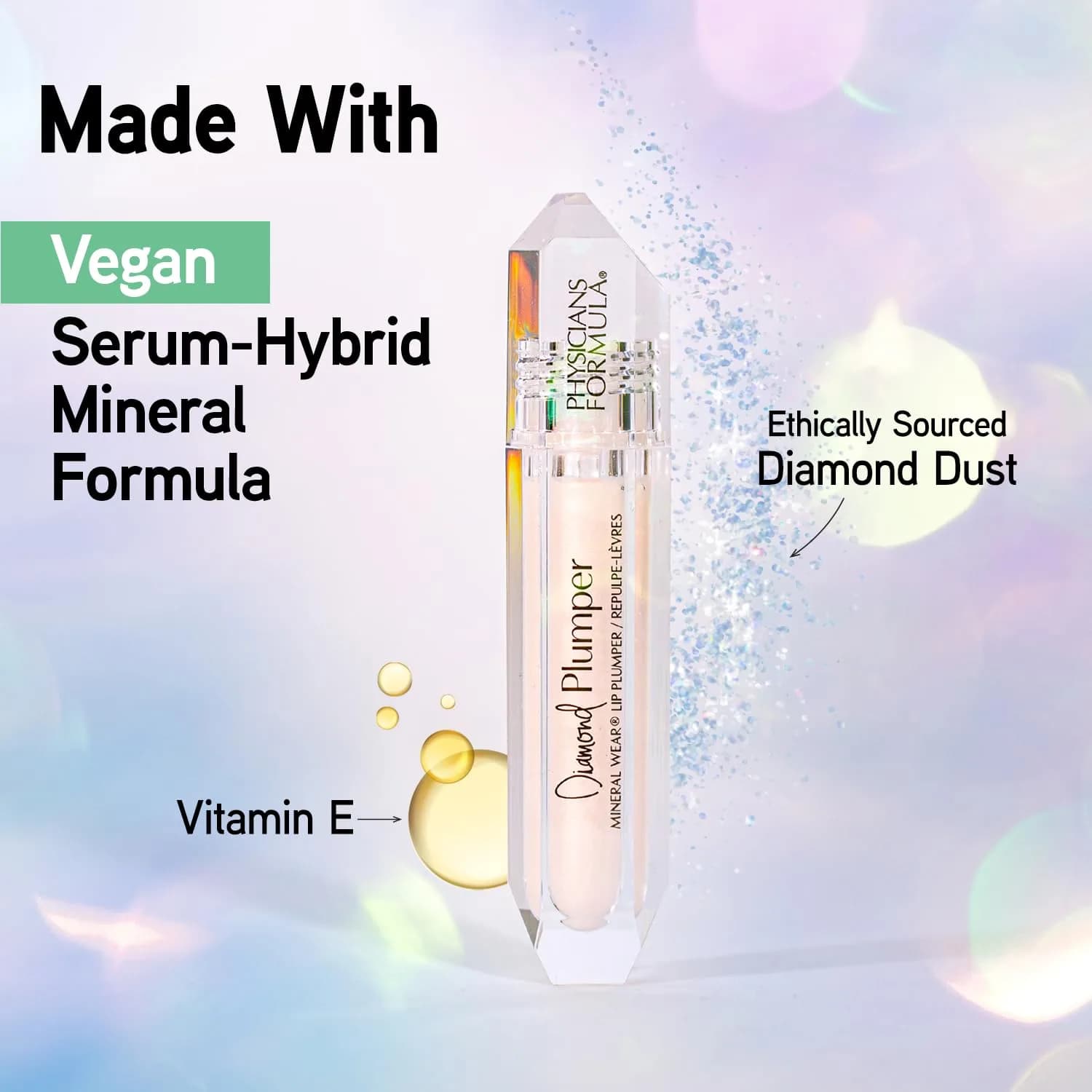 Physicians Formula Mineral Wear Diamond Lip Plumper Gloss Pink Radiant Cut 5ml (0.17 Fl Oz) | Vegan Hydrating Formula - view 2