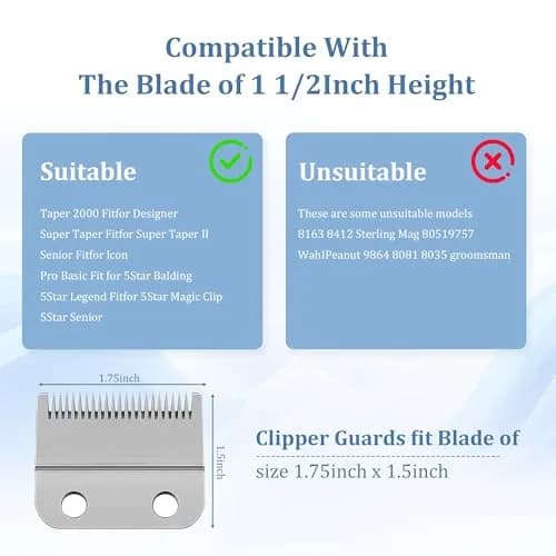 CR8GR8 Professional Hair Clipper Guards 1.25" 1.5" 2" | Fits Most Wahl Clippers (Black, 3-Count) thumbnail 8