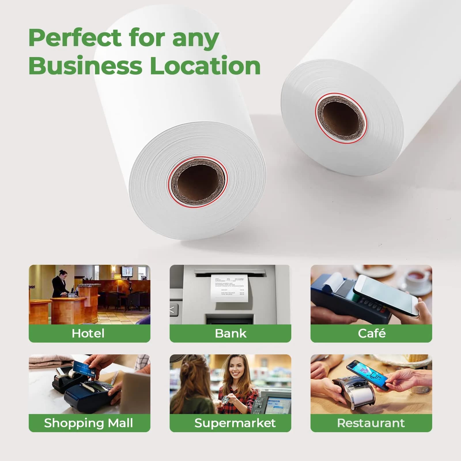 MUNBYN 50 Rolls Thermal Paper 56mm x 16m (2.2" x 50ft) | BPA Free Receipt Paper for POS Printers - view 7