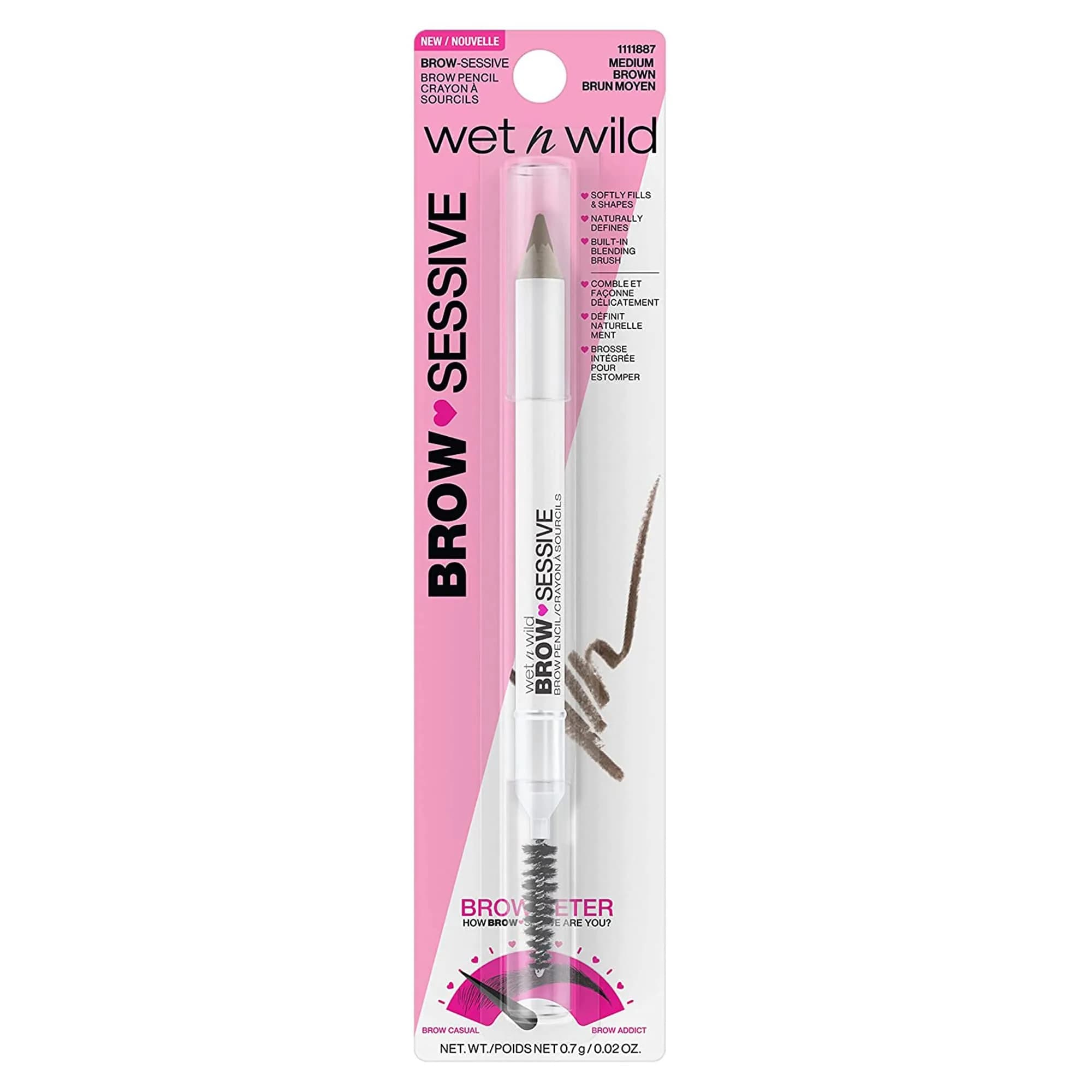 wet n wild Brow-Sessive Brow Pencil Medium Brown | Ultra-Precise Dual Ended Spoolie Brush for Perfect Buildable Blendable Shaping - view 5