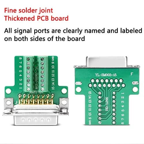 ANMBEST DB15 Solderless Serial Adapter Male+Female | RS232 15-Pin Terminal Connectors for Industrial Instrumentation thumbnail 2