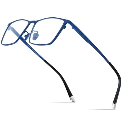 FONEX Titanium Glasses Frame for Men, Square Eyewear, Full Optical, F85641 (F85641 Blue) | Ultralight Titanium thumbnail 1