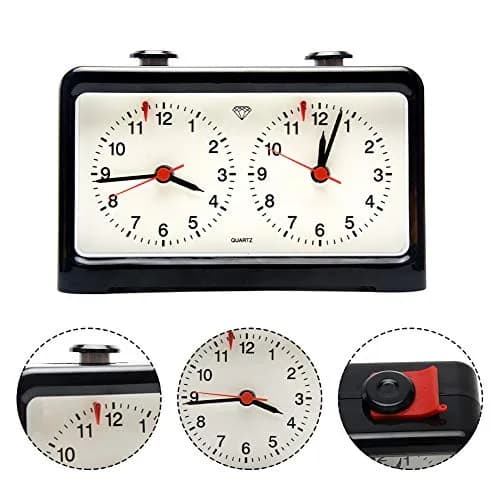 Just E Joy Classic Analog Style Chess Clock with Quartz Movement & Larger Base | Accurate Timing for Competitions thumbnail 2