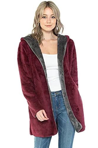 Safus Wearable Blanket Hoodie in Thick Fleece Jacket with Pocket - Burgundy - Large Size | Warm & Cozy for Adults thumbnail 7