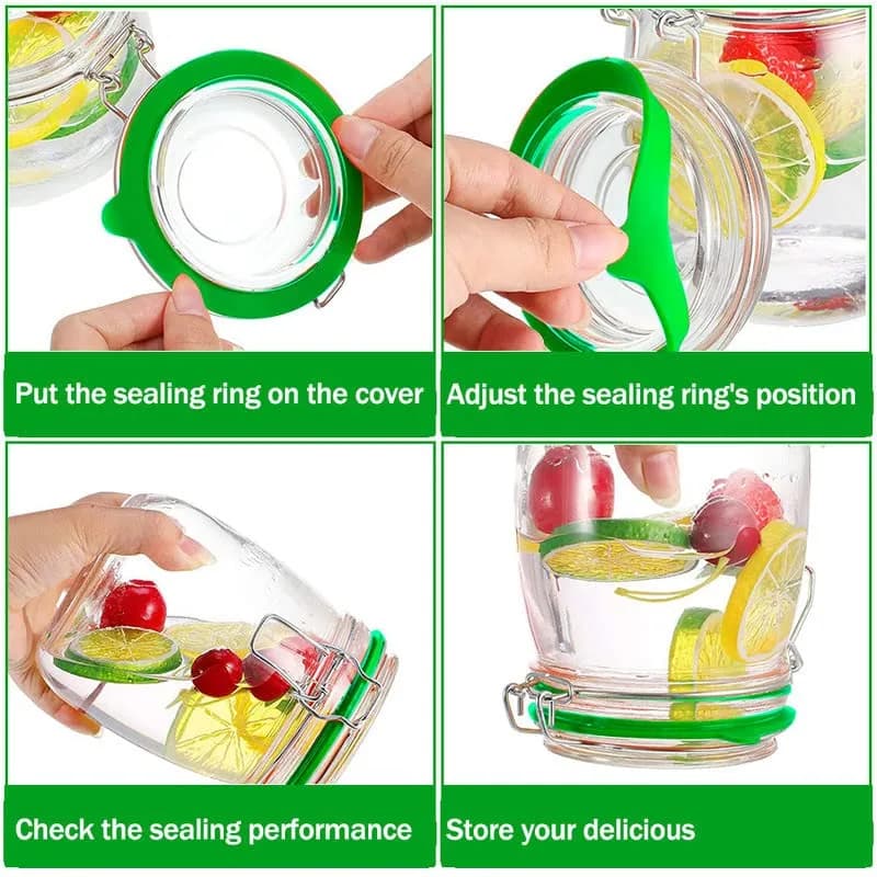 Gemhill Silicone Replacement Gasket 97mm | Leak-Proof Mason Jar Seal (97 mm, 10pcs) thumbnail 3