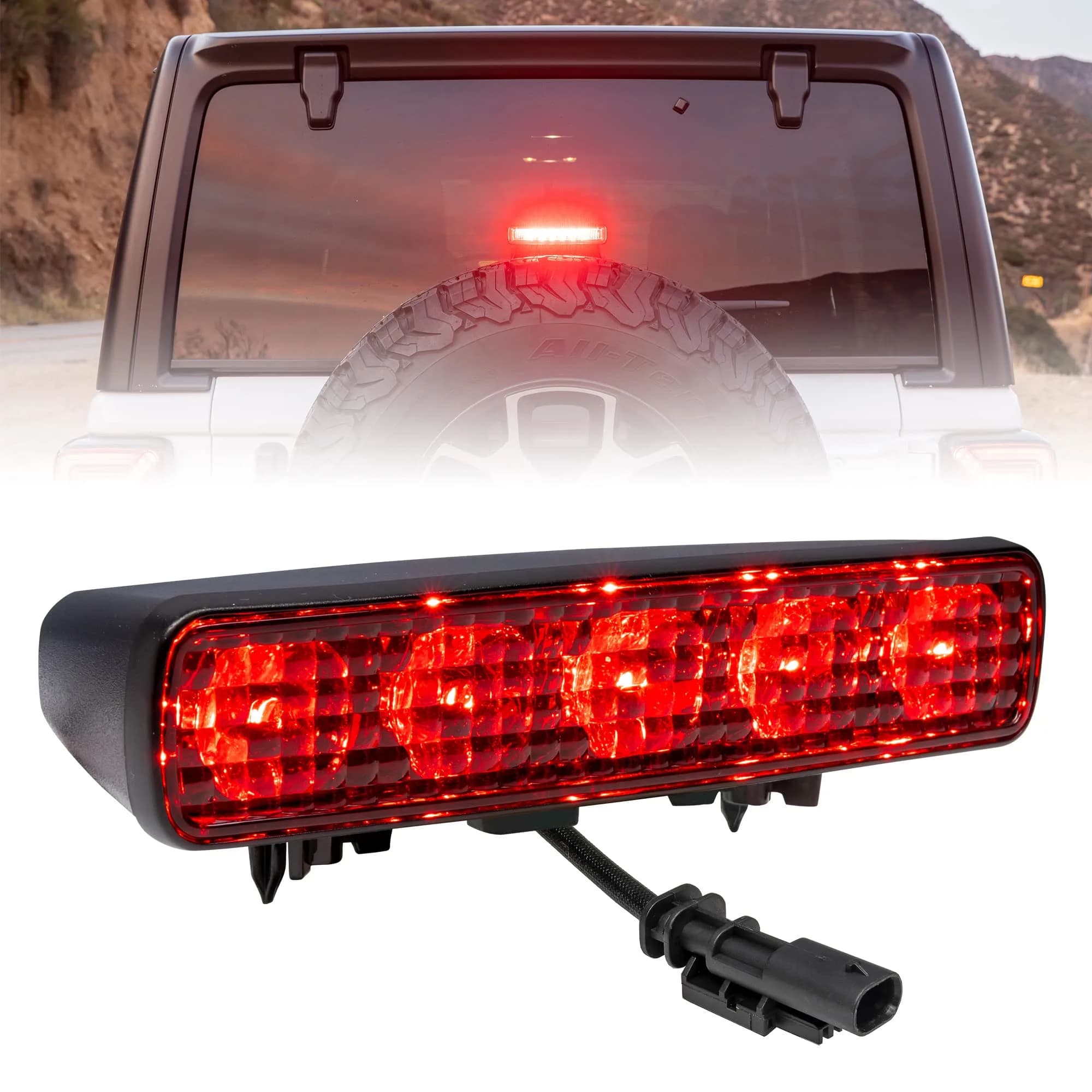 ONLINE LED STORE Vehicle Light Assembly for Jeep Wrangler JL 2018-2026 | IP67 Waterproof, OEM Fit, Red LED - main product image