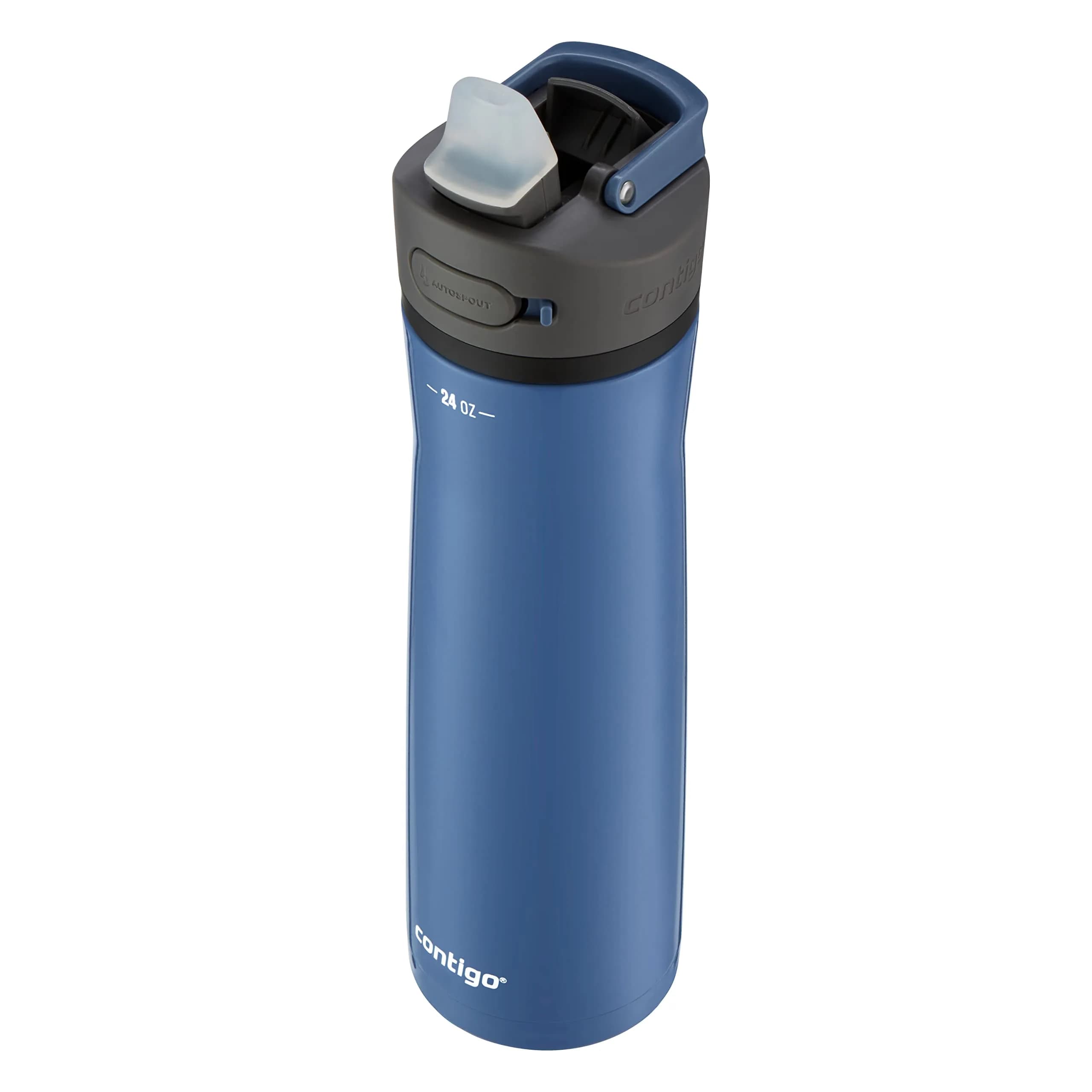 Contigo Ashland Chill Stainless Steel Water Bottle 710ml (24oz) | Keeps Cold 24 Hrs, Leakproof Lid — Blue Corn