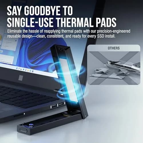 SABRENT Tool-Free NVMe & SATA M.2 SSD Enclosure, USB 3.2 Type-C (EC-SNVE) 10Gbps | External SSD Case for 2242/2260/2280 Drives thumbnail 6