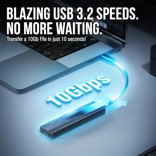 SABRENT Tool-Free NVMe & SATA M.2 SSD Enclosure, USB 3.2 Type-C (EC-SNVE) 10Gbps | External SSD Case for 2242/2260/2280 Drives thumbnail 2