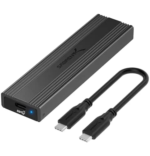SABRENT USB4 NVMe SSD Enclosure EC-U4TN | 3900MB/s Tool-Free External Drive Case for PCIe Gen4 SSDs — Tool-Free NVMe/SATA Enclosure