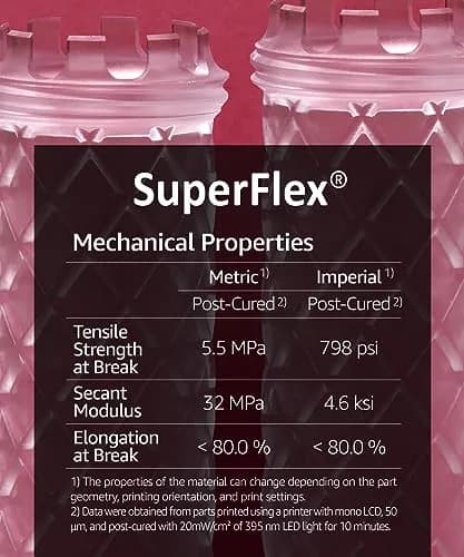 3DMaterials SuperFlex Flexible Rubber Resin 1000g (35.27 oz) | ISO 10993-5 Certified for Flexible Prototypes thumbnail 3