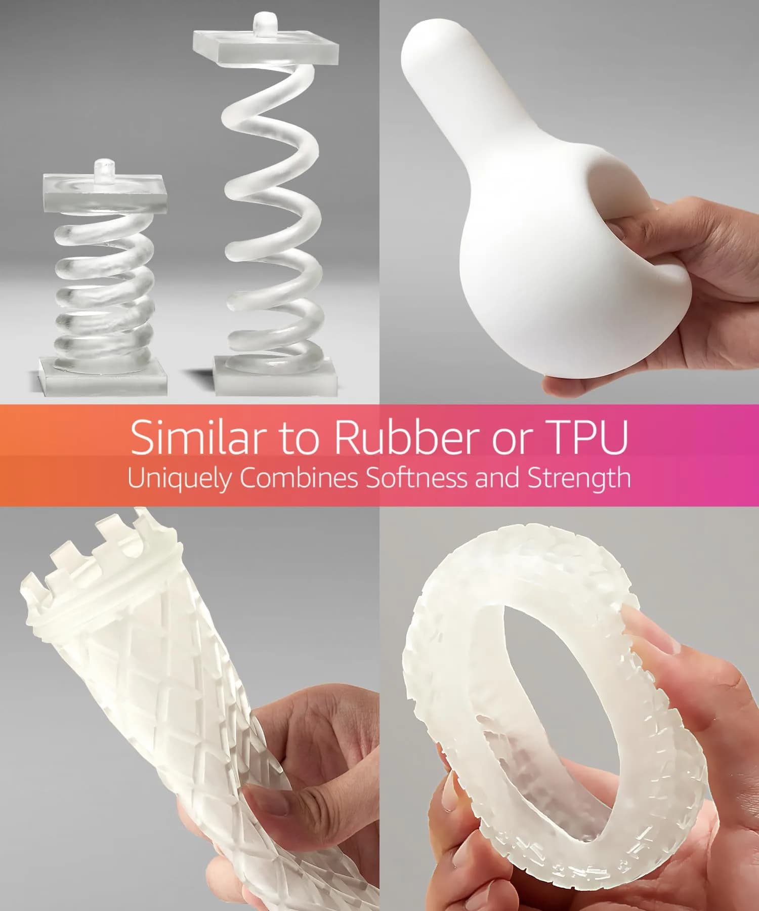 3DMaterials SuperFlex Flexible Rubber Resin 1000g (35.27 oz) | ISO 10993-5 Certified for Flexible Prototypes - view 4