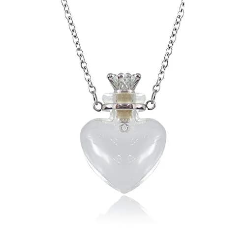 IVYRISE Clear Heart Vial Necklace 60cm (23.6in) | Memorial Keepsake Pendant for Liquids or Dry Items thumbnail 1