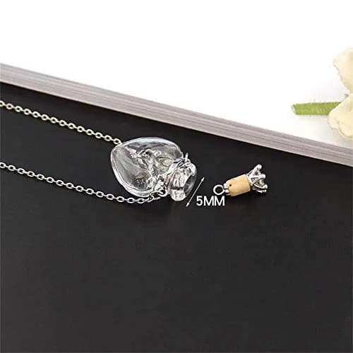 IVYRISE Clear Heart Vial Necklace 60cm (23.6in) | Memorial Keepsake Pendant for Liquids or Dry Items thumbnail 3