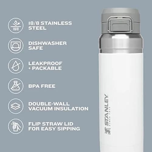 Stanley Quick Flip GO Water Bottle 24 oz (710ml) | Push Button Lid | Leakproof & Packable thumbnail 4