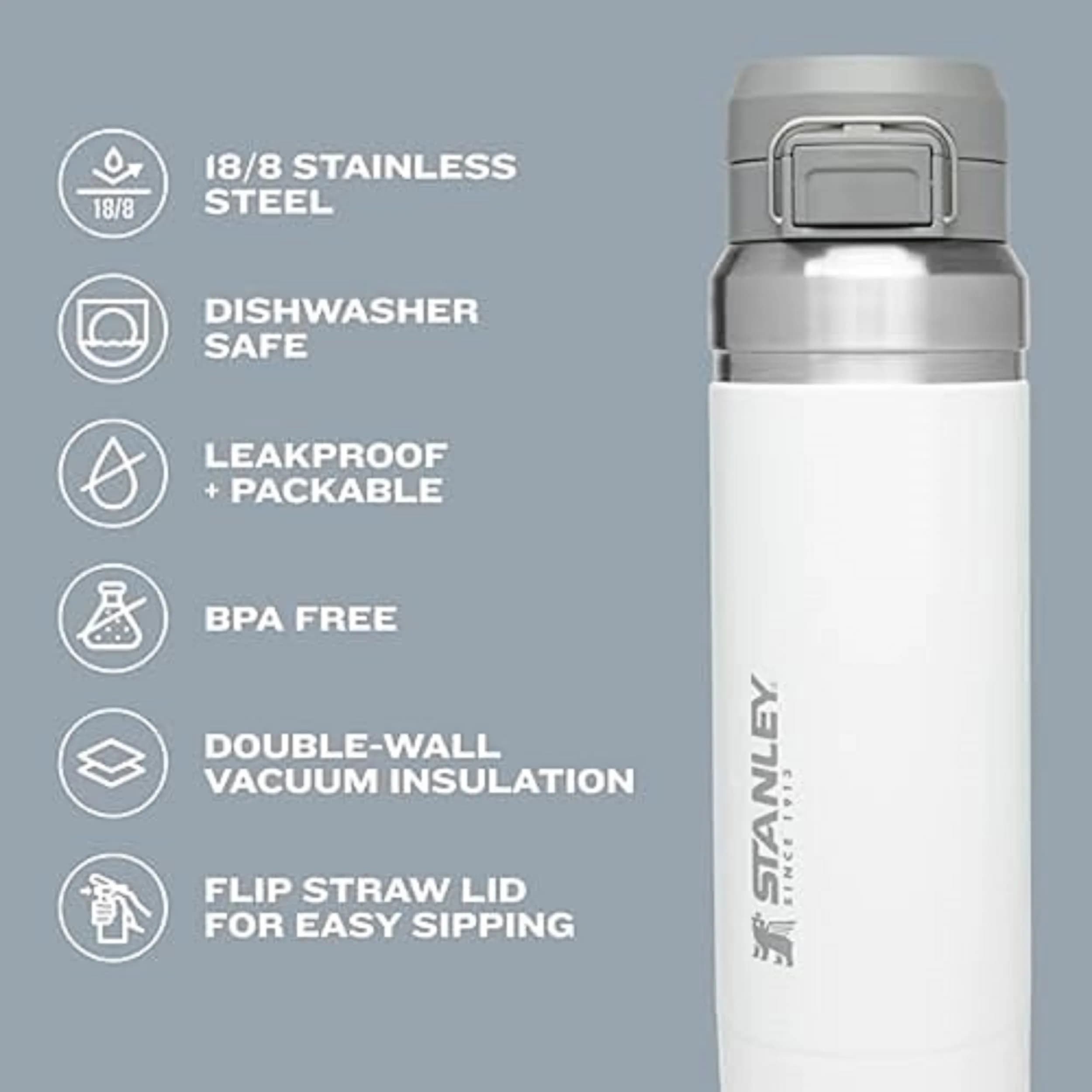 Stanley Quick Flip GO Water Bottle 24 oz (710ml) | Push Button Lid | Leakproof & Packable - view 4