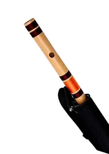 Foxit Musical Natural Bamboo Bansuri Flute C Natural Right Handed 48.26cm (19 inch) | Tuned to 440Hz for Intermediate Players thumbnail 1