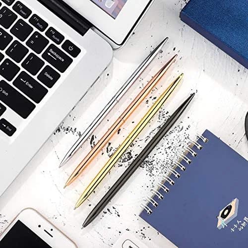 Zonon Metal Ballpoint Pen Set 8 pcs Gold, Rose Gold, Silver, Steel | Slim, Refillable, Smooth Ink thumbnail 7