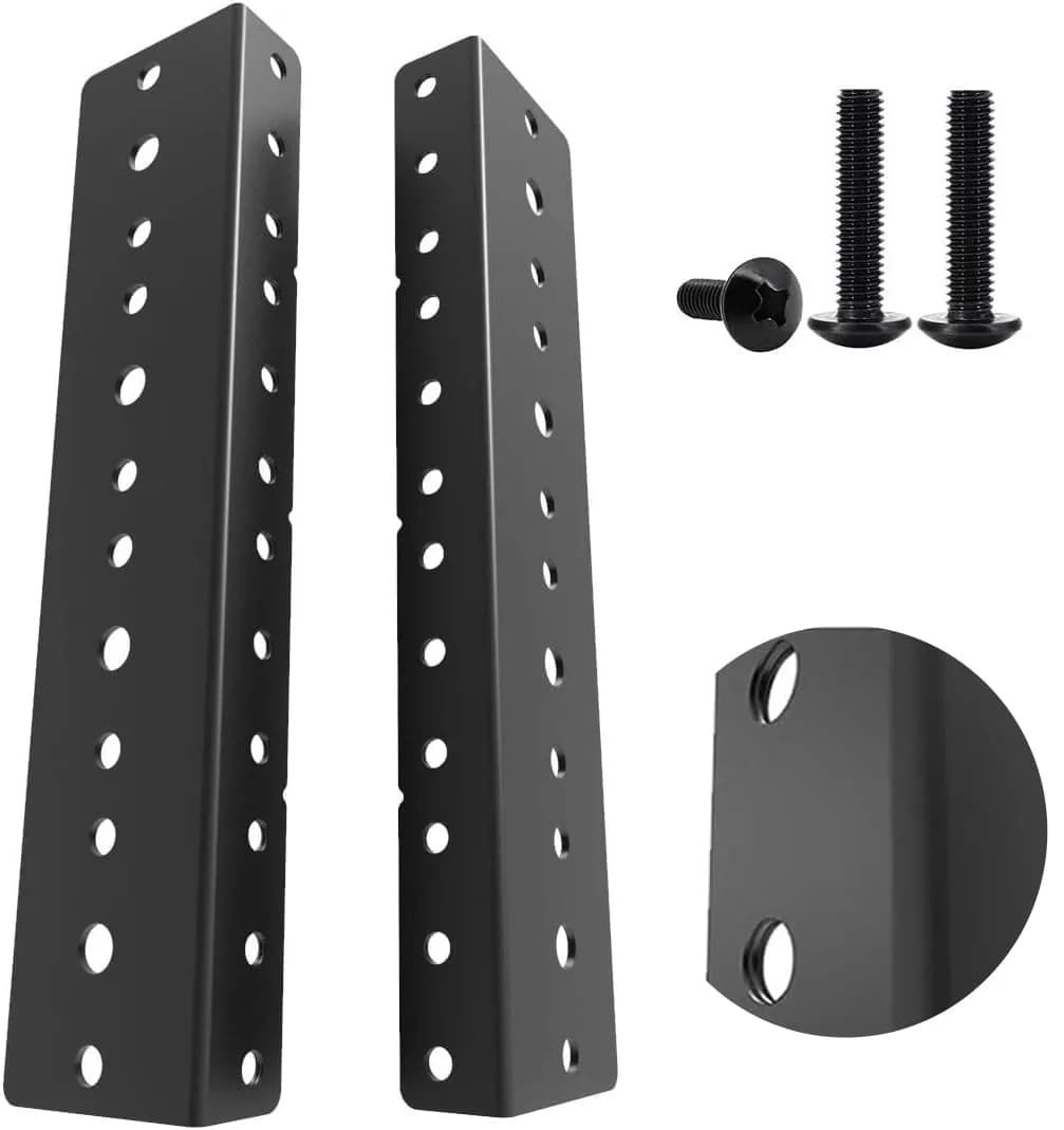 JINGCHENGMEI 6U Steel Rack Rails Kit with Hardware | Durable Cold Rolled Steel, Black Powder Coating, 6U Size, Supports Rack Mount Equipment — 4U