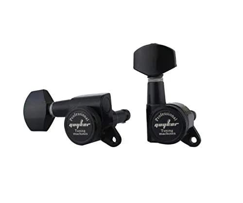 Guyker Guitar Locking Tuners (3L+3R) - 1:18 Gear Ratio, Black Hexagonal Handle | Sealed Die-Cast Metal Machine Heads for Electric/Acoustic Guitars thumbnail 2