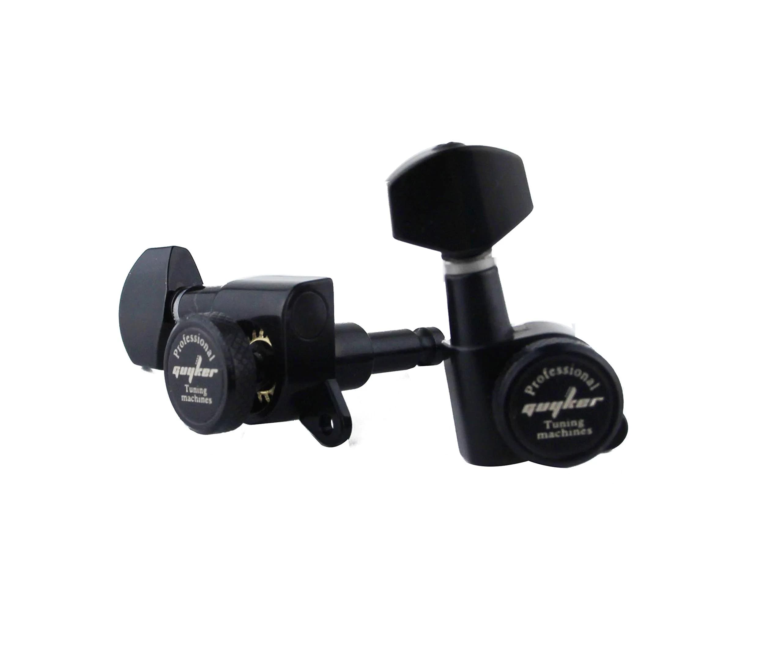 Guyker Guitar Locking Tuners (3L+3R) - 1:18 Gear Ratio, Black Hexagonal Handle | Sealed Die-Cast Metal Machine Heads for Electric/Acoustic Guitars - view 3