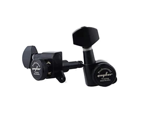 Guyker Guitar Locking Tuners (3L+3R) - 1:18 Gear Ratio, Black Hexagonal Handle | Sealed Die-Cast Metal Machine Heads for Electric/Acoustic Guitars thumbnail 3