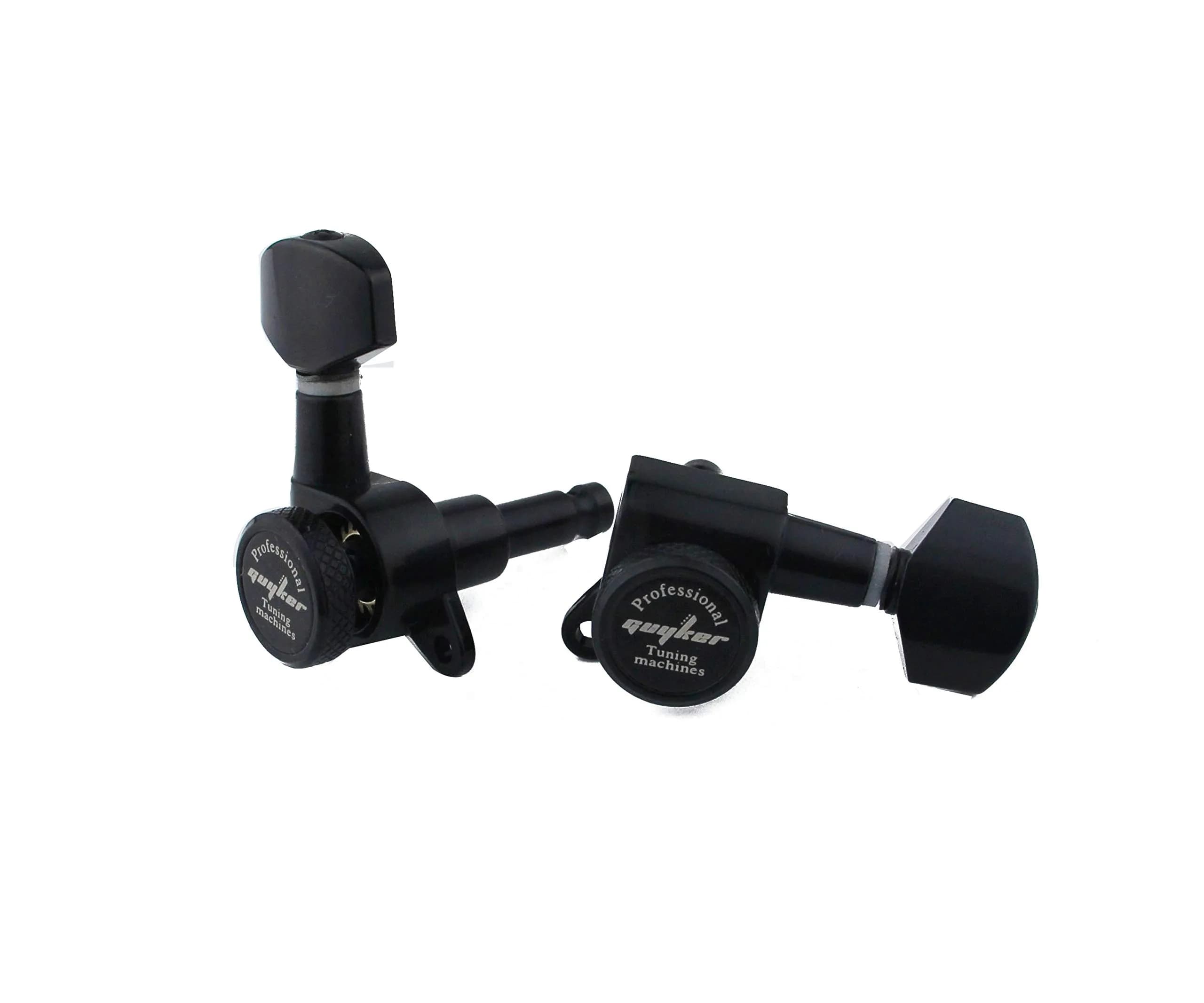 Guyker Guitar Locking Tuners (3L+3R) - 1:18 Gear Ratio, Black Hexagonal Handle | Sealed Die-Cast Metal Machine Heads for Electric/Acoustic Guitars - view 4