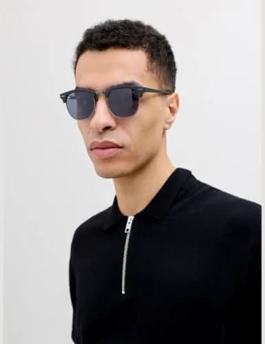 JACK & JONES Male Right Pointed Sunglasses Jet Black/Detail: J5464-00 | Modern, Polarized, Full Rim (70-120 chars) thumbnail 4