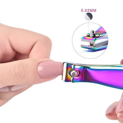 Rolabling Rainbow Stainless Steel Nail Clipper Set with Glass Nail File | Precision Fingernail & Toenail Cutters thumbnail 4
