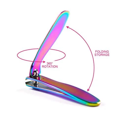 Rolabling Rainbow Stainless Steel Nail Clipper Set with Glass Nail File | Precision Fingernail & Toenail Cutters thumbnail 5
