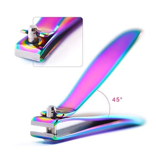 Rolabling Rainbow Stainless Steel Nail Clipper Set with Glass Nail File | Precision Fingernail & Toenail Cutters thumbnail 6