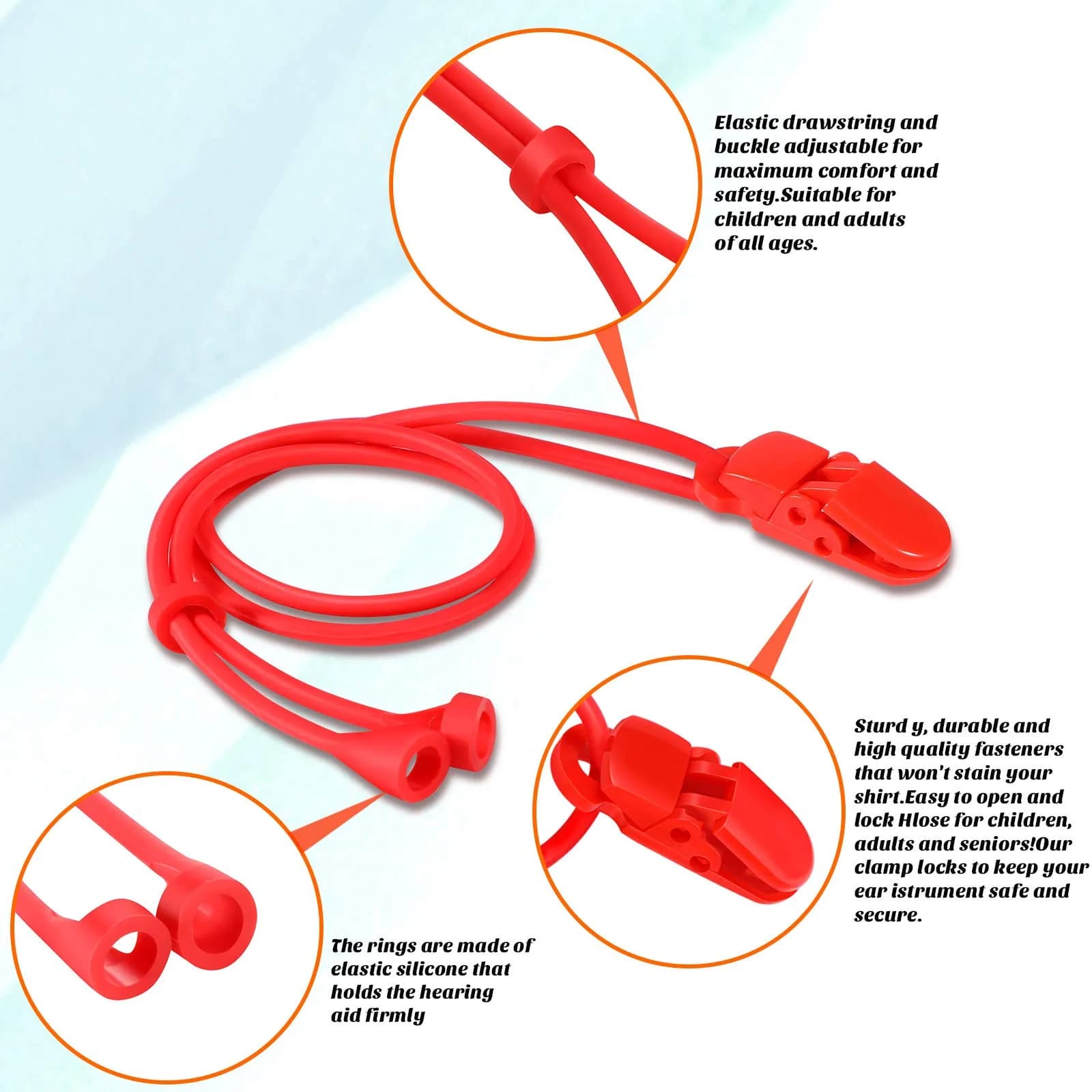 BBTO Hearing Aid Clips 4-Pack | Adjustable Anti-Loss Lanyards for Seniors & Adults - view 6
