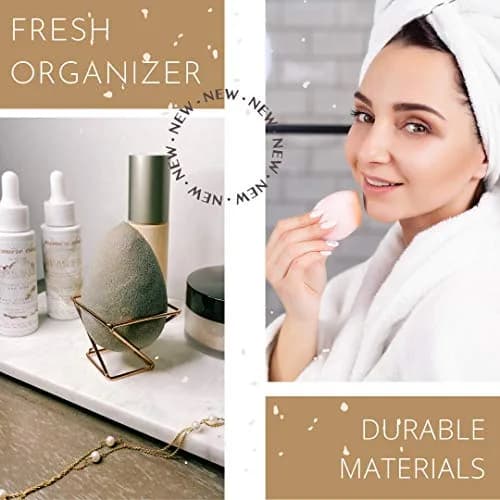 Première Classe Skincare Rose Gold Beauty Sponge Holder | Makeup Brush Organizer Rack Case thumbnail 3