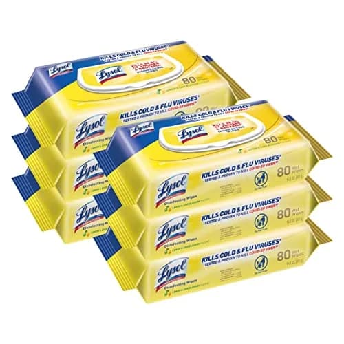 Lysol Disinfecting Wipes Lemon & Lime Blossom 480 Count (1.81 kg / 480 wipes) | Kills 99.9% of Viruses & Bacteria — Wipes