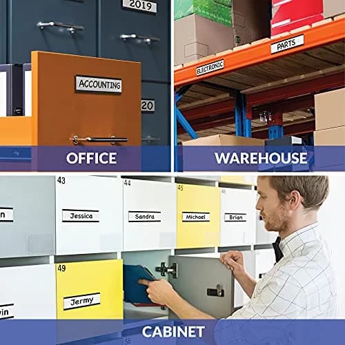 labphant "C" Channel Magnetic Label Holders 1x3 Inch, 50 Pack with 100 White & 20 Colorful Inserts | Heavy Duty Magnet for Shelving, Lockers, Whiteboards thumbnail 4