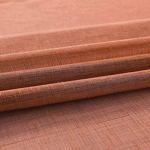Pitalk Terracotta Curtains 52"W x 84"L | Light Filtering Semi Sheer Linen Look thumbnail 9