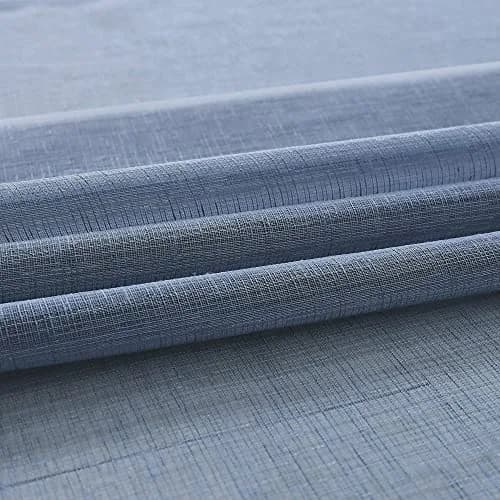 Pitalk Dusty Blue Curtains 52x84 | Linen Look Semi Sheer for Living Room & Bedroom thumbnail 9