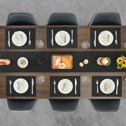 Myir JUN Black Placemats Set of 8 | Durable PVC Indoor/Outdoor Table Mats thumbnail 6