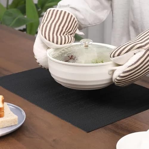 Myir JUN Black Placemats Set of 8 | Durable PVC Indoor/Outdoor Table Mats thumbnail 3