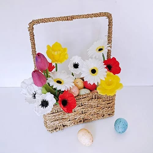 Winlyn 24 pcs Artificial Red Flower Stems PU Real Touch Flowers 29.5 cm (11.6") Tall | Realistic Red Blooms for Weddings thumbnail 5
