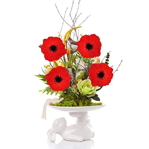 Winlyn 24 pcs Artificial Red Flower Stems PU Real Touch Flowers 29.5 cm (11.6") Tall | Realistic Red Blooms for Weddings thumbnail 7