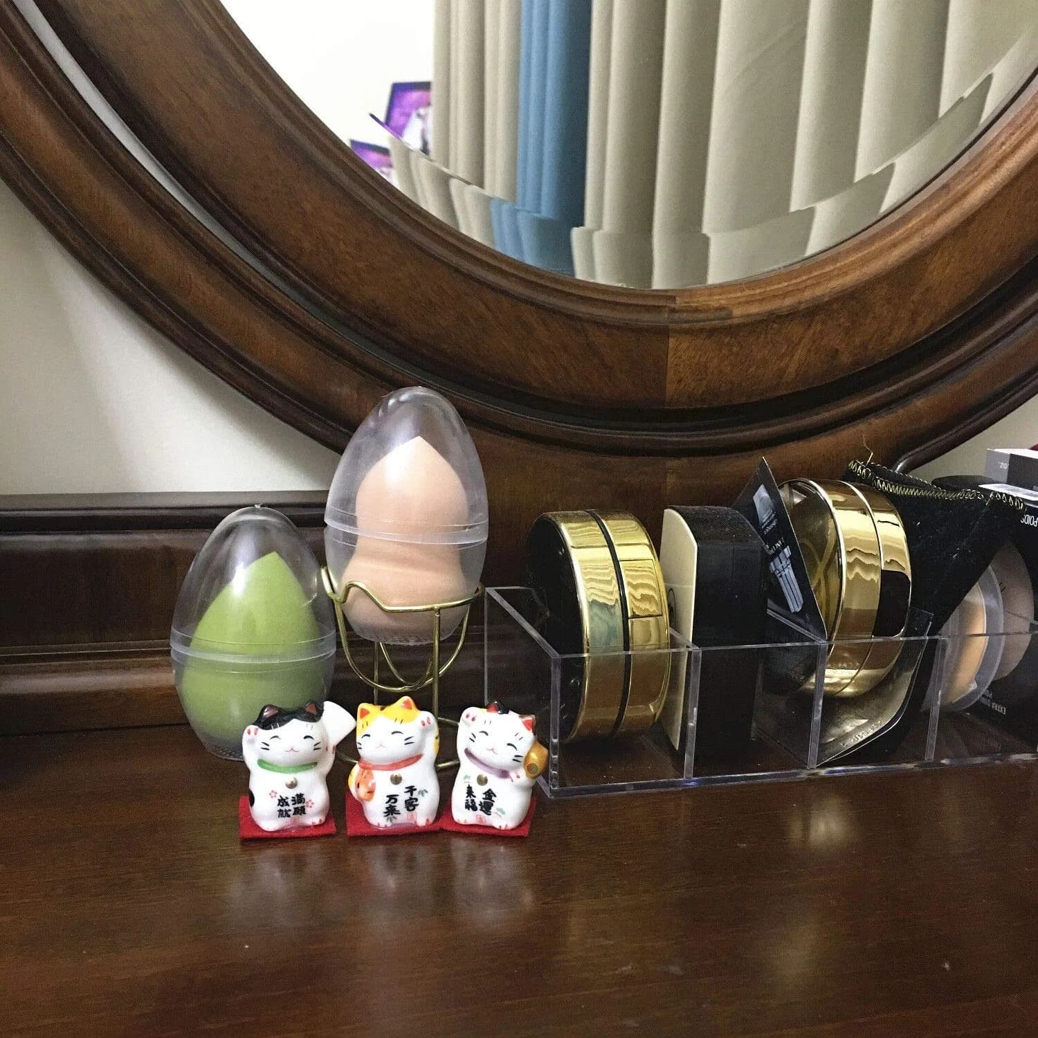 EatingBiting Set of 3 Japanese Maneki Neko Lucky Cat Figurines | Ceramic Decor Ornaments - view 6