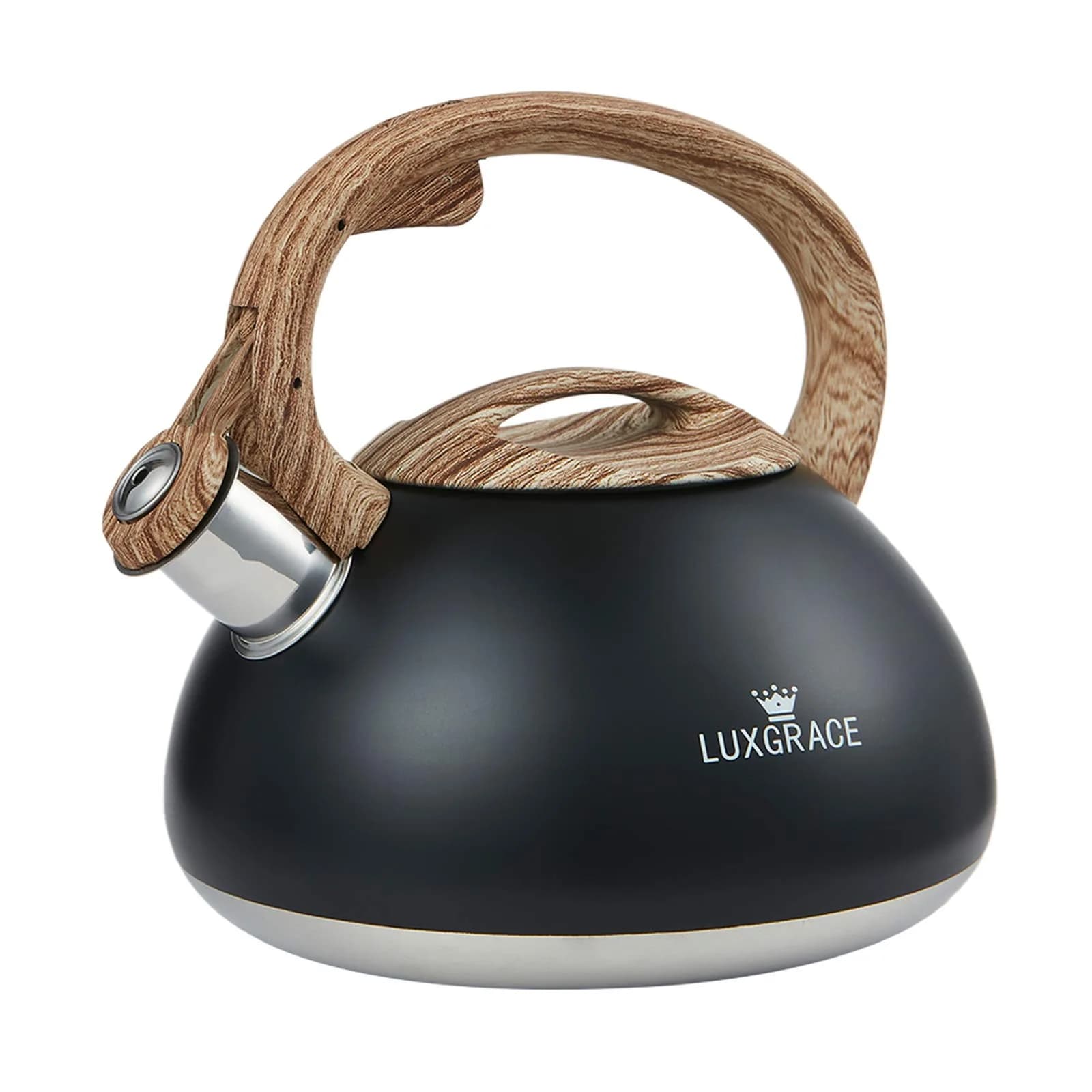 LUXGRACE 2.2 Quarts Stainless Steel Whistling Tea Kettle for Stovetop | Fast Boiling & Safe Handle