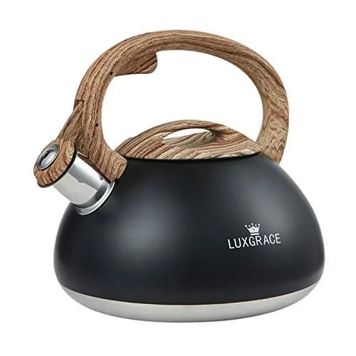 LUXGRACE 2.2 Quarts Stainless Steel Whistling Tea Kettle for Stovetop | Fast Boiling & Safe Handle thumbnail 1