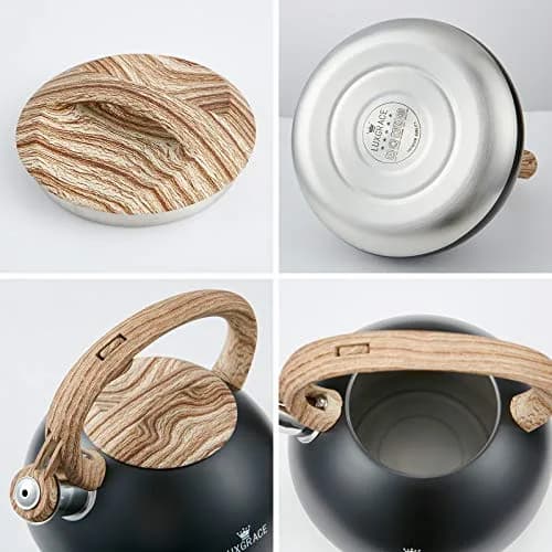 LUXGRACE 2.2 Quarts Stainless Steel Whistling Tea Kettle for Stovetop | Fast Boiling & Safe Handle thumbnail 7