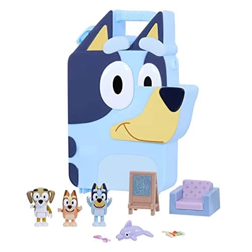Bluey Deluxe Play & Go Toy Carrying Case with Figures and Accessories | ASTM-Tested Toy Organizer for Kids Ages 3+ thumbnail 1