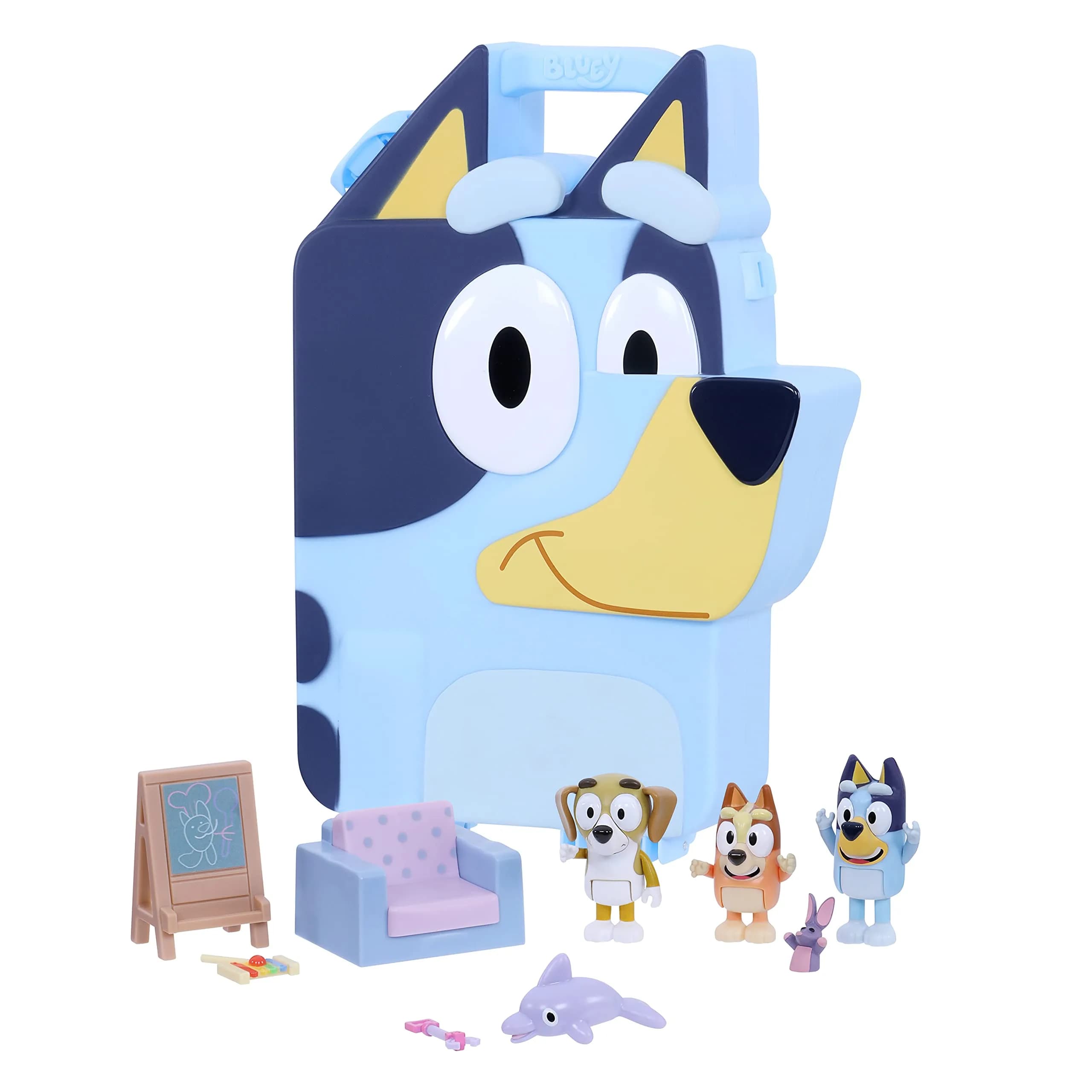 Bluey Mini House Playset with 2.5" Figure & 5 Accessories, 3 Room Play House Toys with Carry Handle, Compact Travel Toy (0.45 kg) - view 3