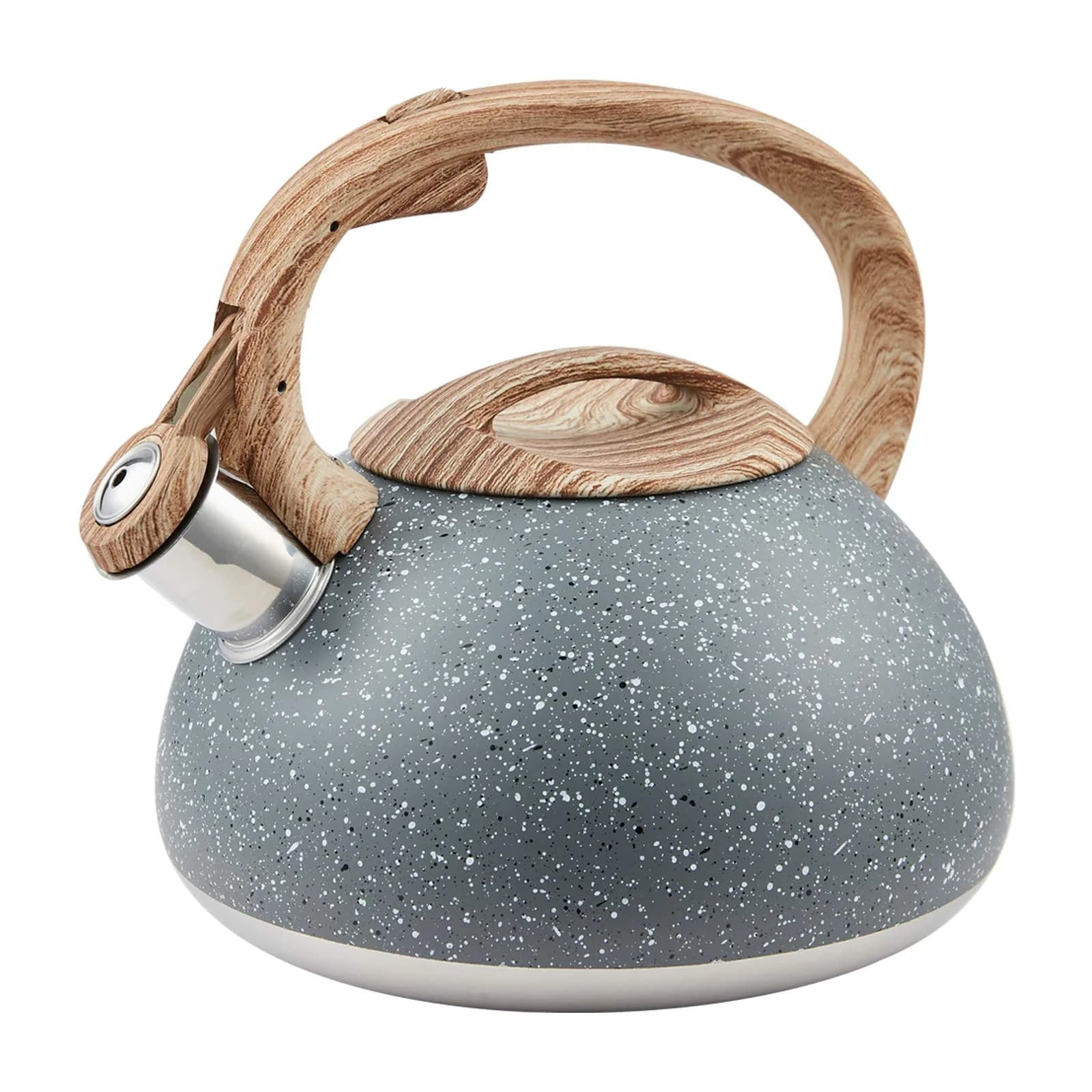 LUXGRACE 2.2 Quarts Stainless Steel Whistling Tea Kettle for Stovetop | Fast Boiling & Safe Handle — 2.2 Quarts