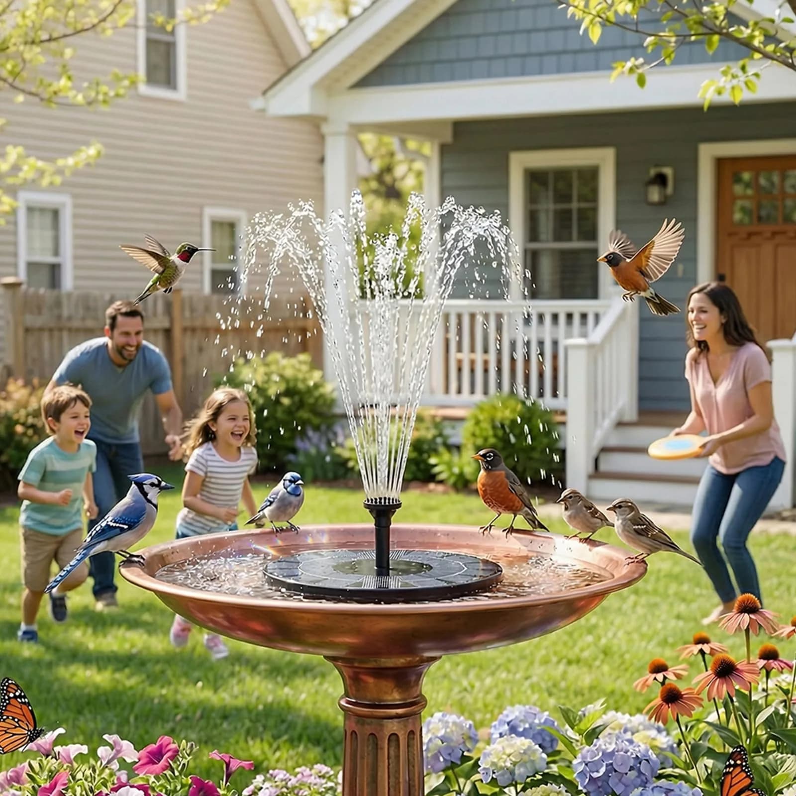 AISITIN 2.5W Solar Bird Bath Fountain Pump with 6 Nozzles & 4 Fixer | Floating Solar Water Pump for Ponds & Gardens - view 7