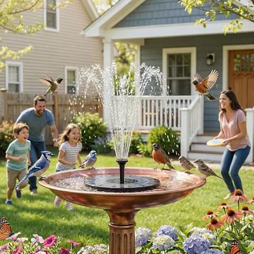 AISITIN 2.5W Solar Bird Bath Fountain Pump with 6 Nozzles & 4 Fixer | Floating Solar Water Pump for Ponds & Gardens thumbnail 7